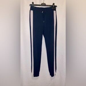 Women Iris Setlakwe‎ navy blue white stripe paperbag waist Jogger pants Sz small
